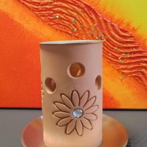 Räucherstövchen / Räucherofen Margerite handgemacht inkl. Edelstahl-Sieb