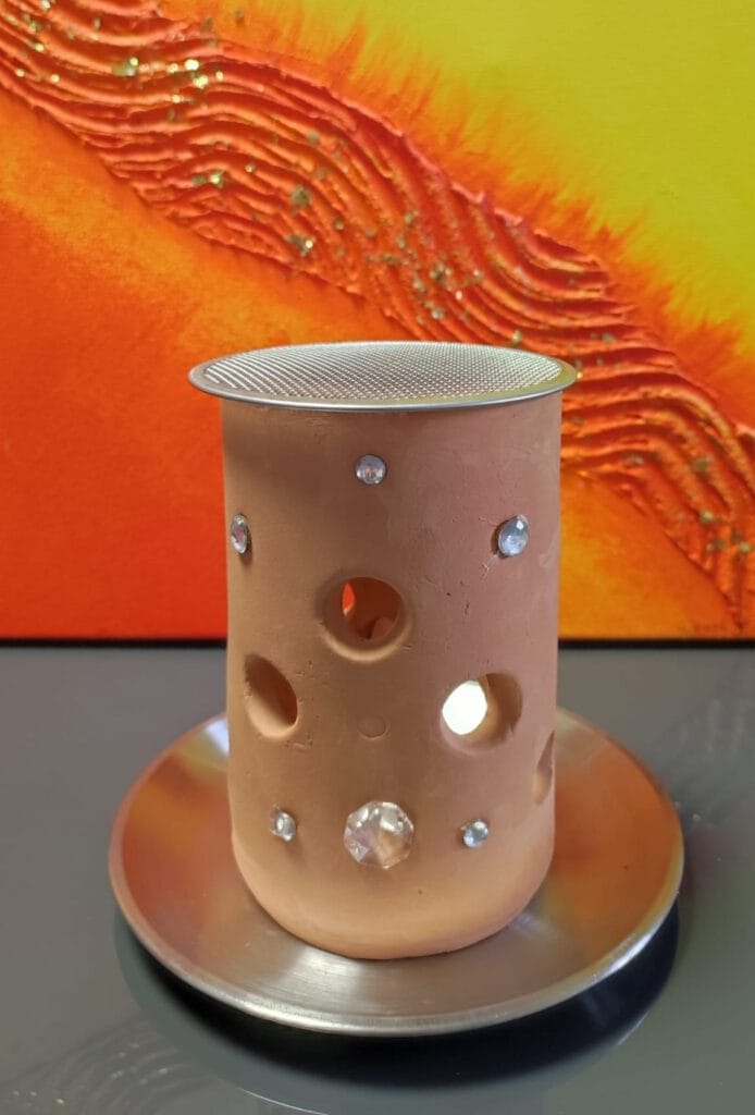 Räucherstövchen / Räucherofen Schmuckstein handgemacht inkl. Edelstahl-Sieb